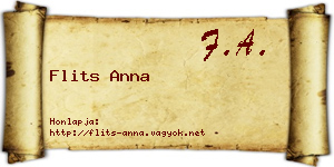 Flits Anna névjegykártya